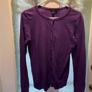 Nautica Purple S Button-Up Cardigan